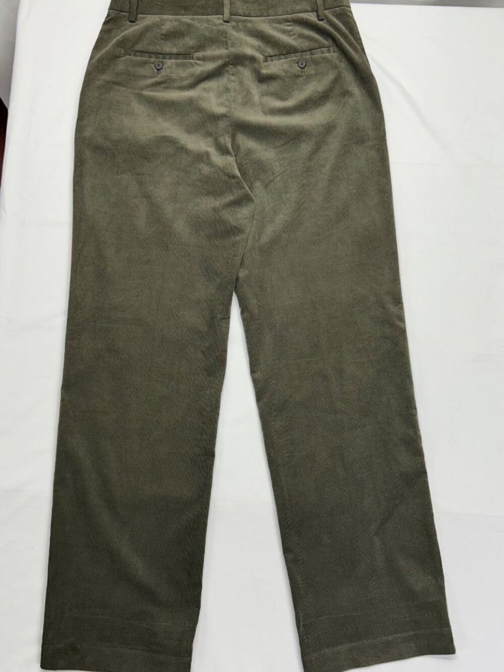 Banana Republic Womens Tall 12 Olive Green Corduroy Straight-Leg Pants - Picture 13 of 16